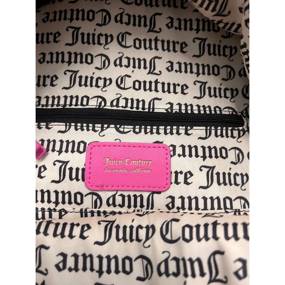 Juicy Couture Wordplay Backpack Womens Pink Debossed Logo Shoulder Bag See‎ Pics